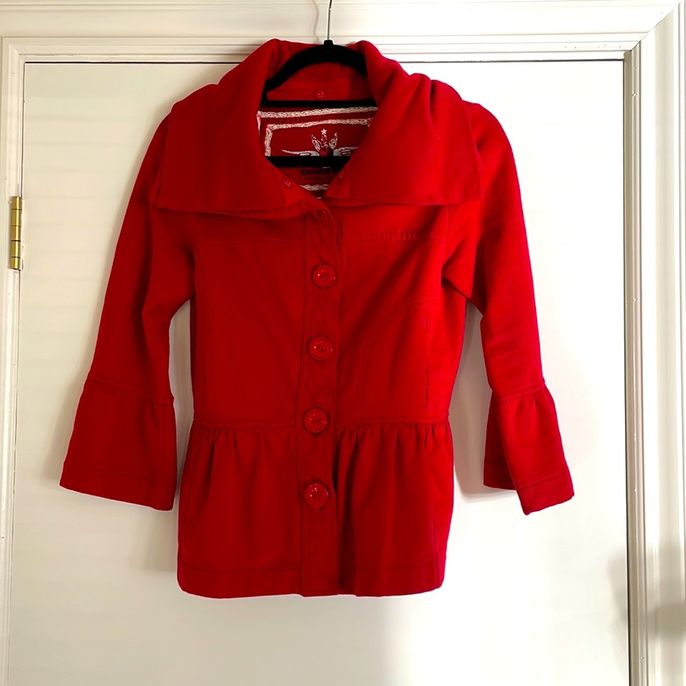 Twisted Hearts ♥️ red crop 1/2 sleeve jacket